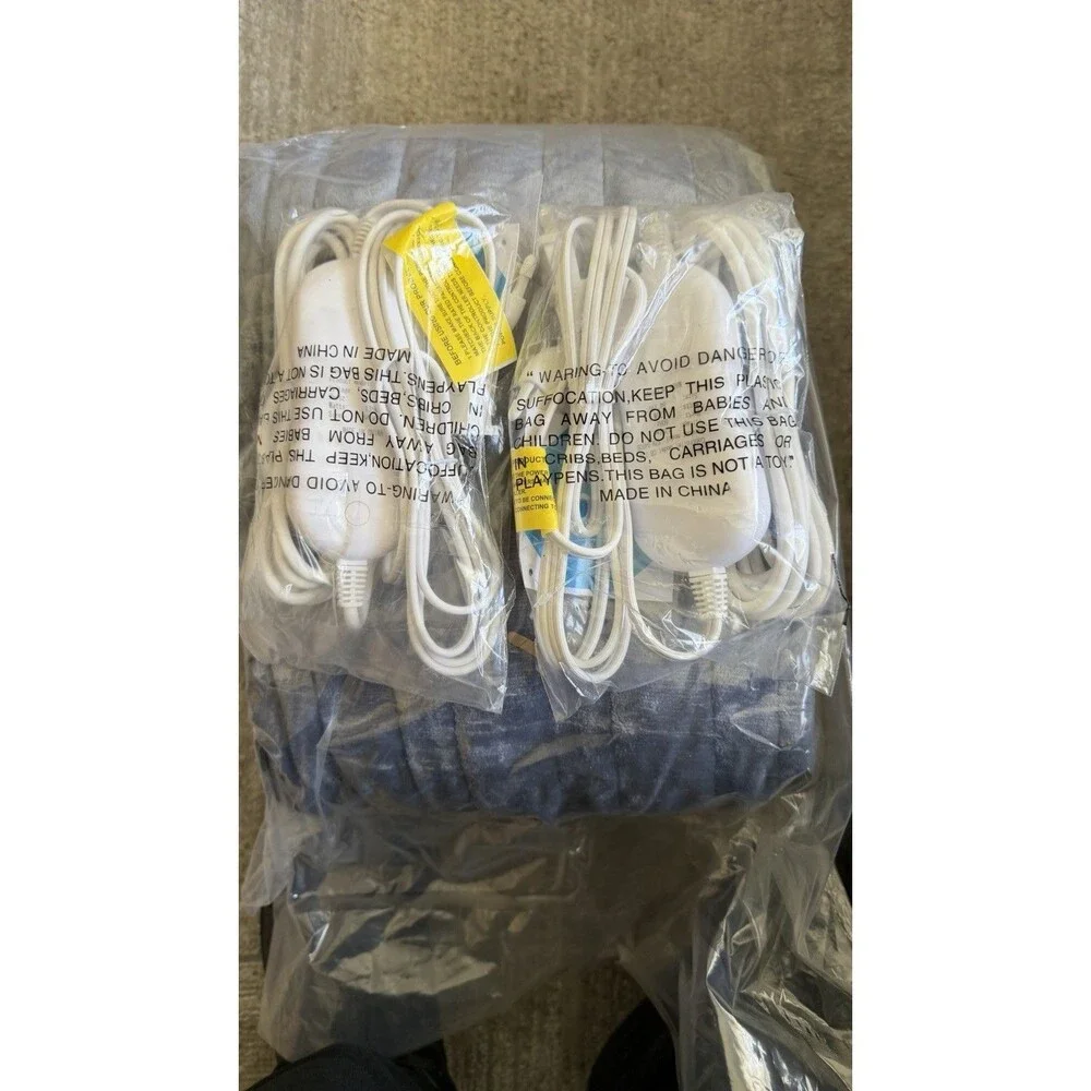 Heat Plush Cozy Electric Blanket – Dual Controller, 10 Heat Settings, New